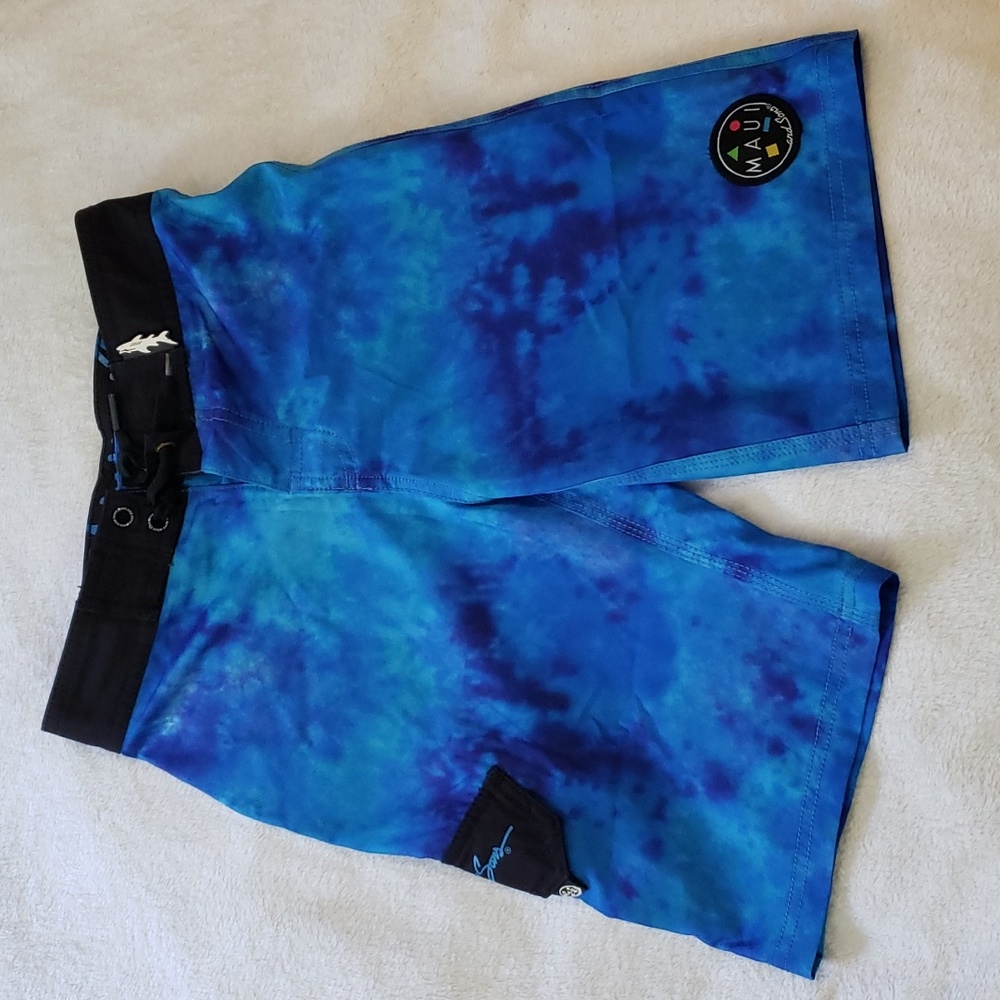 Maui And Sons Blue Tie Dye Board Shorts